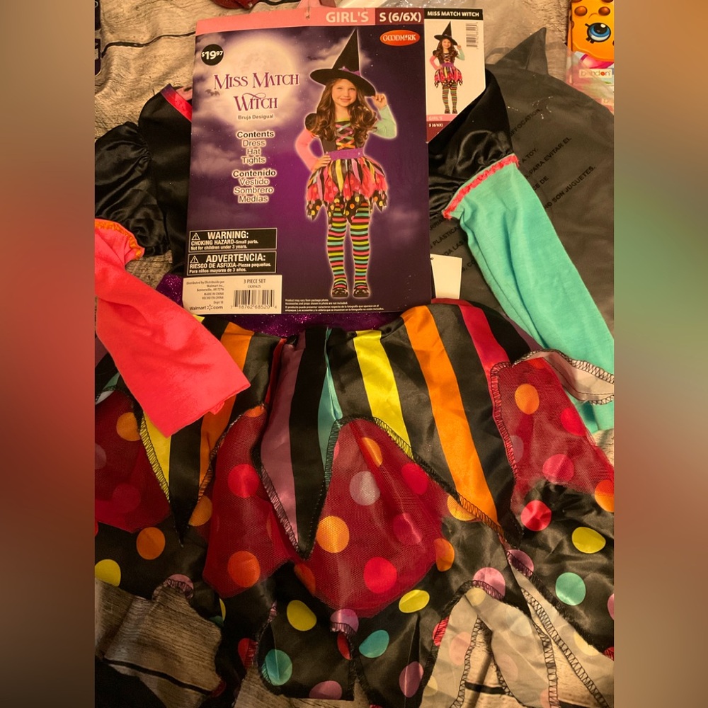 Girls witch costume 6/6X colorful new